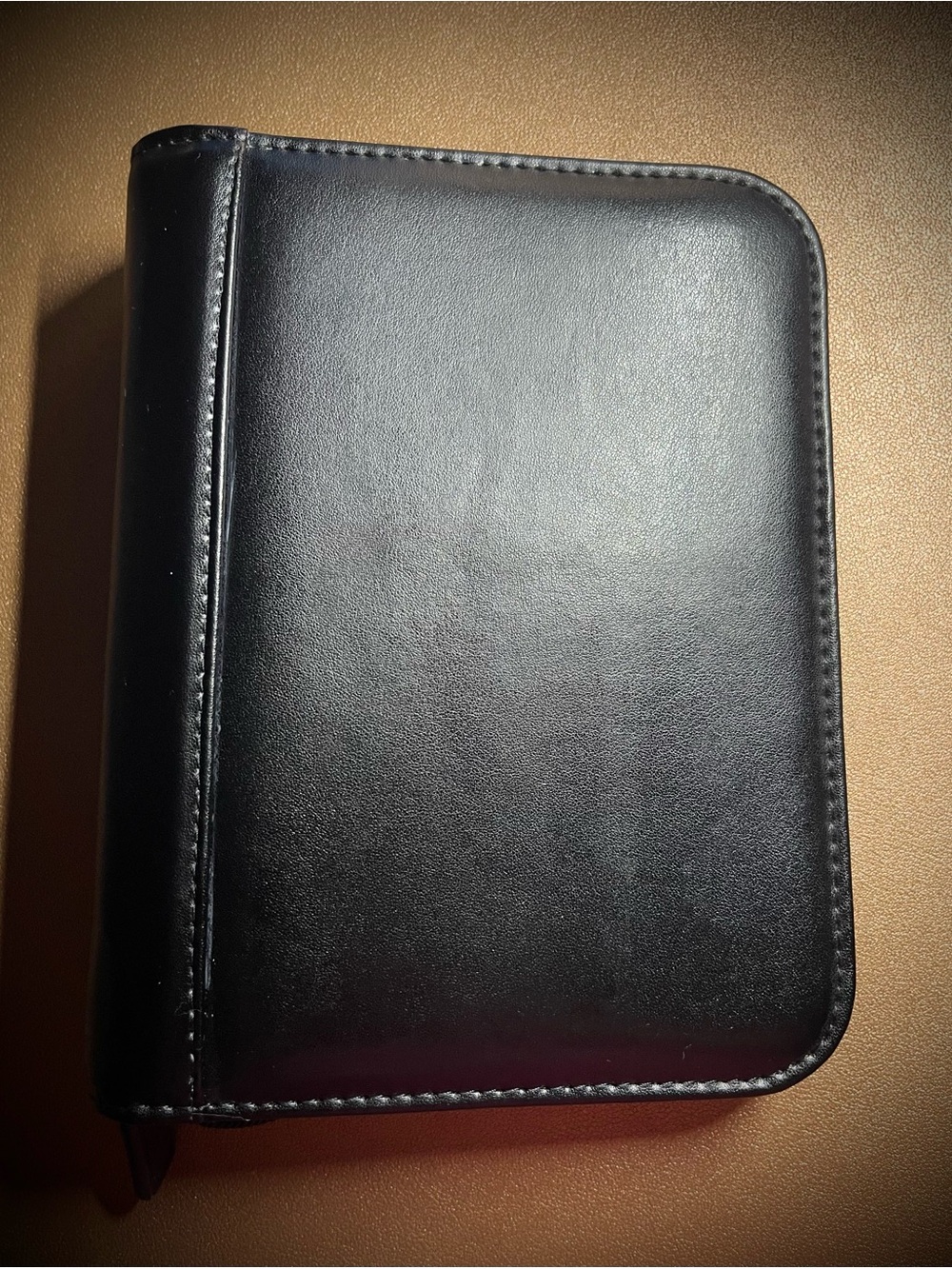 Franklin Covey Black Leather Zip Planner, Compact Size